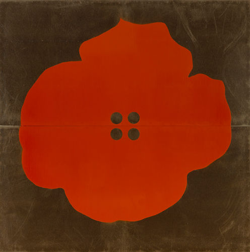 Donald Sultan, Red Button Flower July 28 2016, 2016, Enamel on masonite, 183 x 183 cm. © Donald Sultan