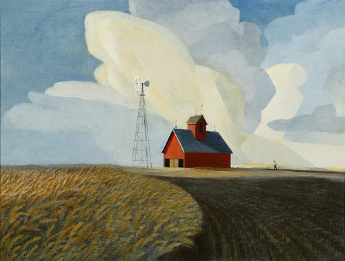Dale Nichols, Platte Valley Summer, 1969 oil on canvas, 30 x 40, Central Community College, Columbus, NE.