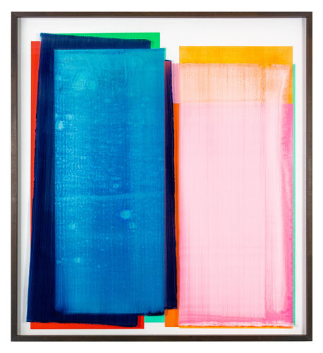 THE OTHER WHEEL, 2024 Acryl behind glass, acrylic on wood 120 x 110 cm