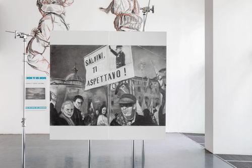 Installation view, Marc Bauer, Mi piace Commenta Condividi, A Rhetorical Figure, Istitutto Svizzero, Milan, Italy, 2020