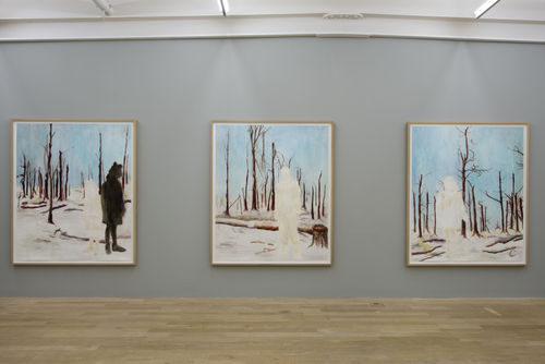 Installation view, Uwe Wittwer: Im Walde, Galerie Peter Kilchmann, Zurich, Switzerland, 2019, Photo: Sebastian Schaub