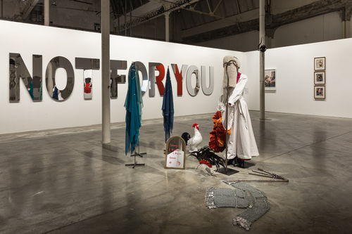 Exhibition view: Monica Bonvicini, On your Lips (group), Le Lieu Unique, Nantes, France, 2024. Photos: Fanny Trichet