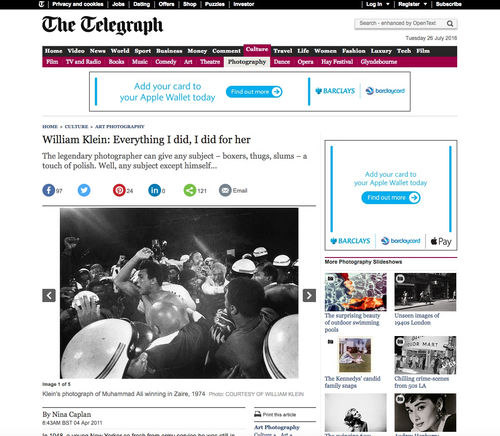 William Klein: Everything I did, I did for her