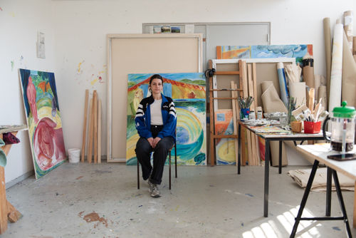 Studio view, Coline Marotta, Brigade Gallery, Photo by Benedikte Kjærulff