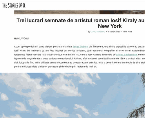 Trei lucrari semnate de artistul roman Iosif Kiraly au intrat in colectia MoMA New York