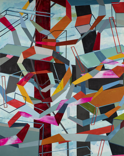 Iris Kufert-Rivo, Current, 2020, acrylic on canvas.