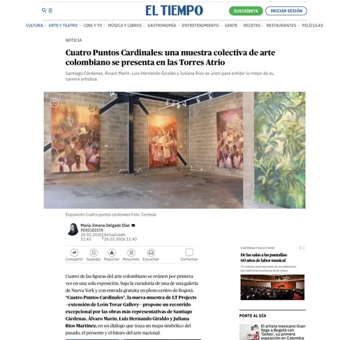 Cuatro Puntos Cardinales: una muestra colectiva de arte colombiano se presenta en las Torres Atrio