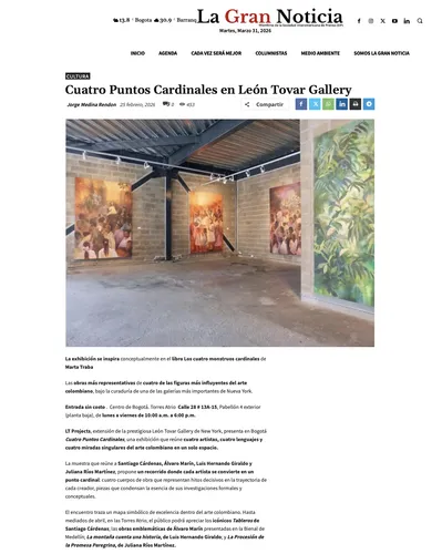 Cuatro Puntos Cardinales en León Tovar Gallery
