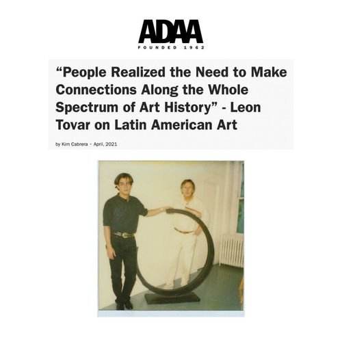 Leon Tovar with Bernar Venet at his studio, New York, 1992.