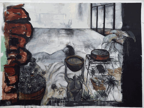 Tamara Al-Samerraei Offering, 2018 Acrylic on canvas 197 x 147 cm