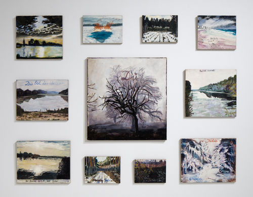 Anselm Kiefer Ich - Du, 1971 Oil on canvas laid down on canvas Dimensions vary with installation Hall Collection