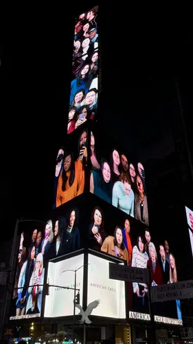"A CHORUS" IS TAKING OVER THE MAJORITY OF SCREENS IN TIMES SQUARE EVERY NIGHT FOR THE MONTH OF MAY FROM 11:57PM-MIDNIGHT.