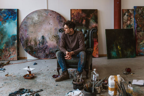 Photography of Chris Rivers in his studio