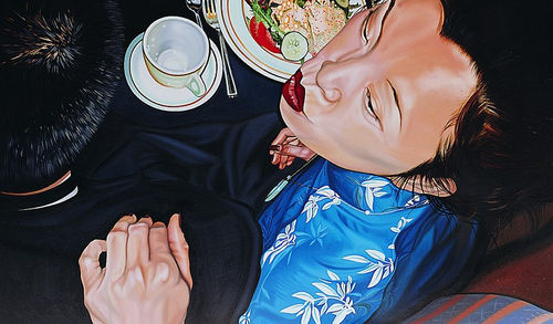 "Self Portrait with Doggy" by Nancy Lamb