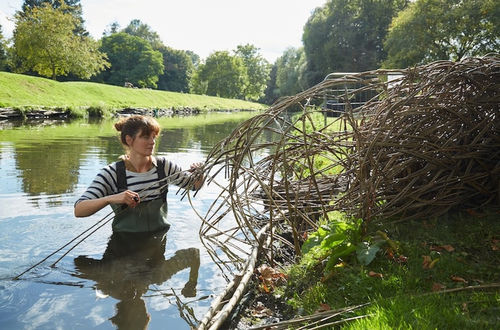 Laura Ellen Bacon on-site at Hall Place for their first Artist in Residence. Image © Steve Hickey