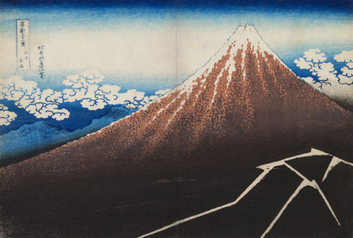 Katsushika Hokusai (1760-1849), Rainstorm Beneath the Summit, from the series Thirty-six Views of Mount Fuji, woodblock print, circa 1831