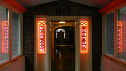Back Door @ the Pendleton. Neon with acrylic casing. Courtesy of the artist.