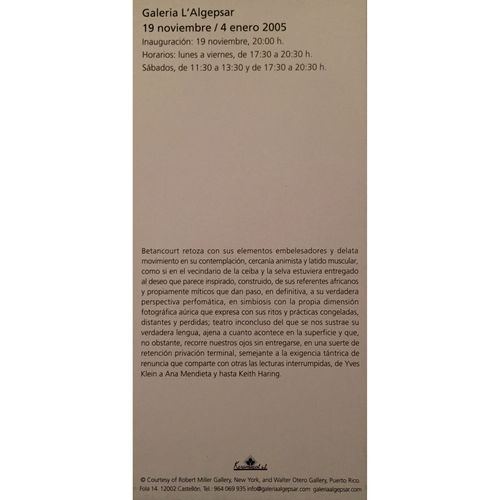 Carlos Betancourt Galerie Algespar Castellon Spain