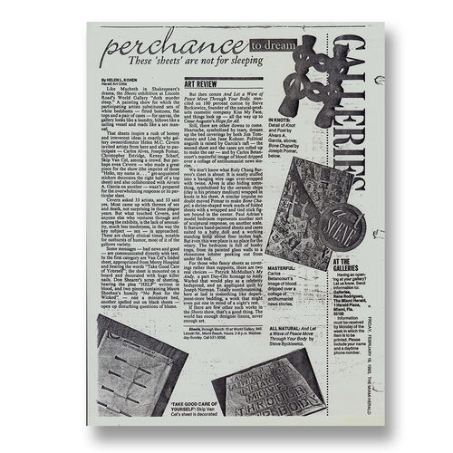 Perchance, these 'sheets' are not for sleeping