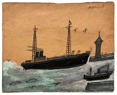 Ship entering harbour by Alfred Wallis c. 1930