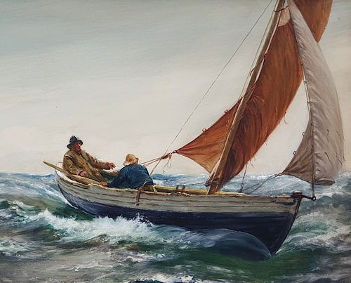 Charles Napier Hemy - On a Wind, 1911