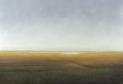 'Morning light on the machair, South Uist', 2019/2020, oil on canvas