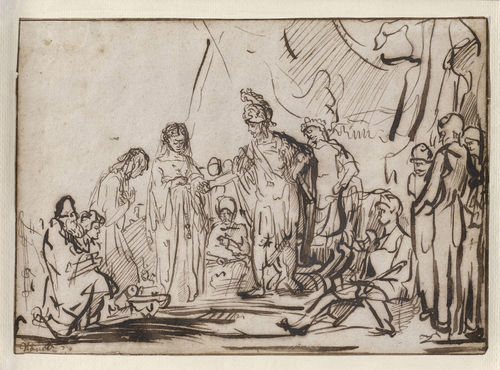 Sir David Wilkie RA HRSA (1785-1841), 'The continence of Scipio', pen and ink, sold