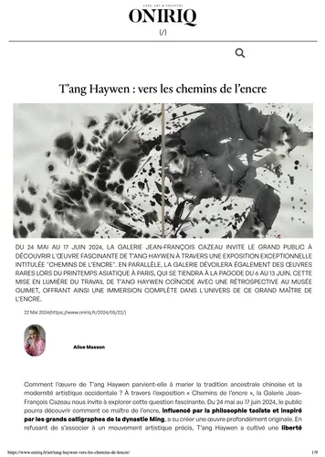 T'ang Haywen : vers les chemins de l'encre