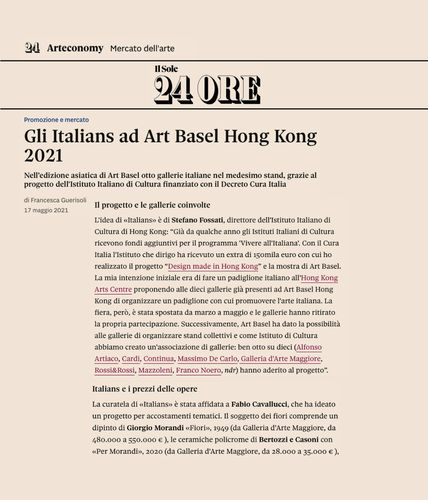 Italians at Art Basel Hong Kong 2021, In the Asian Edition of Art Basel, Eight Italian Galleries participate in the...