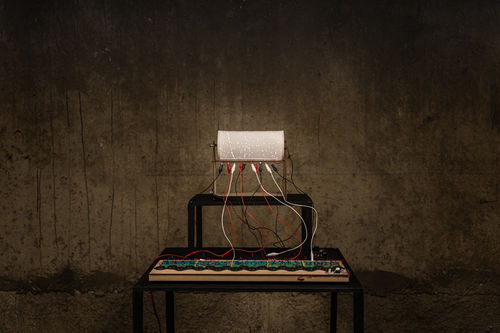 Amélie Bouvier, Quadrivium II, 2021, Installation view "Anarkhé-exposition, Les Heures Sauvages_Nef des marges dans l'ombre des certitudes #2" , Centre Wallonie-Bruxelles, Parisl, 2023. Photo credit: Quentin Chevrier