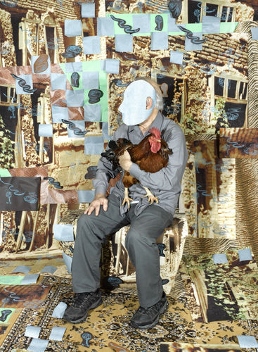 Sheida Soleimani, "Khooroos (rooster) named Manoocher", 2021