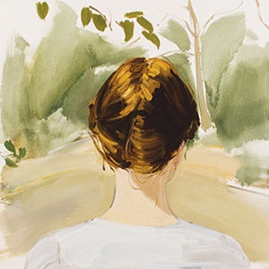 Gideon Rubin, "Braids," 2015, oil on canvas, 26 x 28 inches