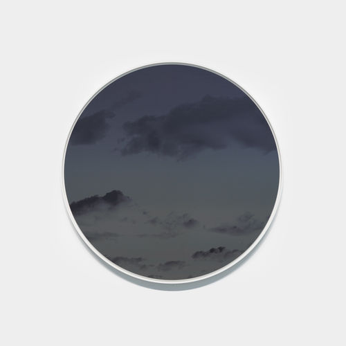 Miya Ando Kumoriyo (A Night When The Sky Is Thick With Clouds And No Moon Or Stars Can Be Seen) July 1 11:21 PM Santa Cruz, 2022 Ink on aluminum composite 41.25 diameter x 1 in.