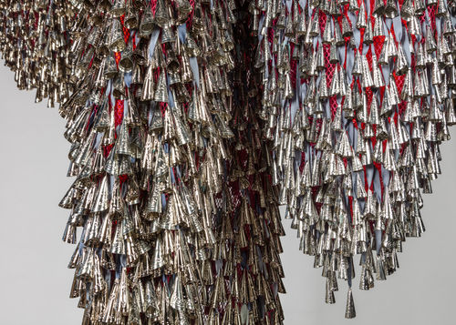 Detail of Marie Watt, Sky Dances Light (2023)