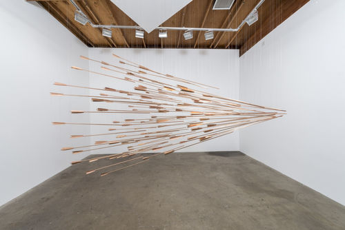 A Shout Within a Storm, 2014 Copper-plated steel, aluminum and wire 80 x 80 x 96 inches