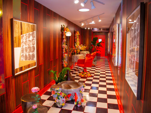 “Mighty Mighty” art installation by Devan Shimoyama is the centerpiece of “The Barbershop Project,” at the THEARC