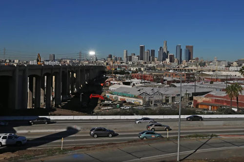 The old Sixth Street Bridge, which was demolished and is being replaced by a new structure. Luis Sinco/Los Angeles Times via Getty Images