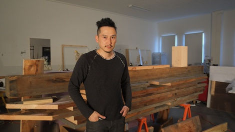 Glenn Kaino in his studio, photo by Joseph Rynkiewicz.