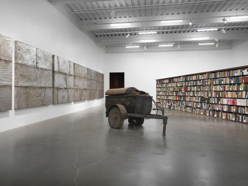 Theaster Gates: Young Lords and Their Traces, installation view, New Museum, New York, 2022. DARIO LASAGNI. COURTESY NEW MUSEUM.