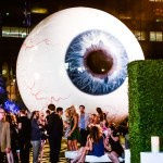 Joule hotel cocktail party in celebration of the sixth annual Dallas Art Fair at the Eye sculpture by Tony Tasset.