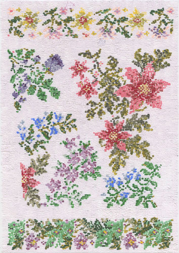 Kirstin Lamb, After Floral Cross Stitch Pattern with Poinsettas