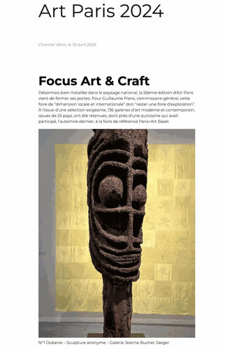 Art Paris 2024, Focus Art & Craft