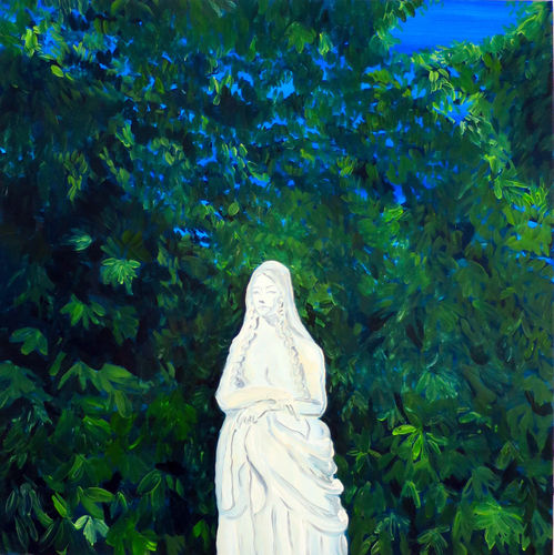 Up here my eyes are green leaves, Oil on canvas, 60 x 60cm, 2019