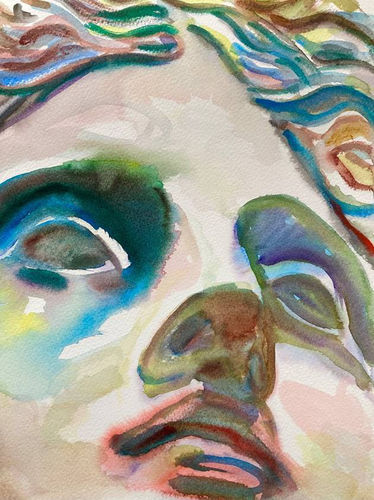 Margaret Corcoran, Apollo, Watercolour on paper, 60 x 45 cm, 2024