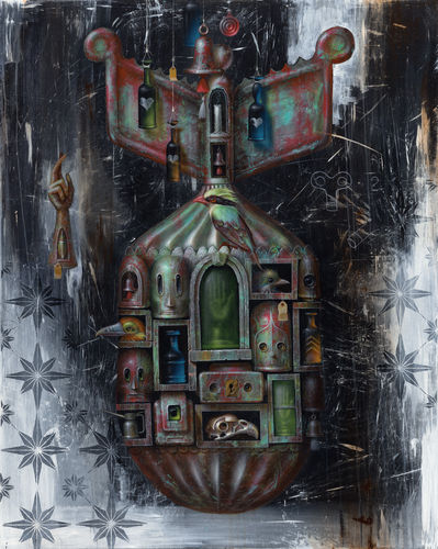 Johnny KMNDZ Rodriguez Automaton (click for details), 2021 Acrylic on wood panel 60 x 48 inches