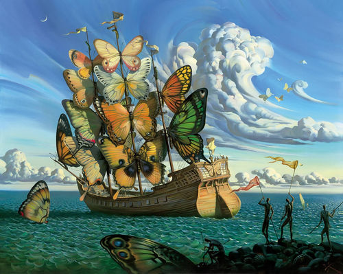 VLADIMIR KUSH SETS THE RECORD STRAIGHT ON HIS PAINTING "DEPARTURE OF THE WINGED SHIP" THAT HAS BEEN MISTAKEN AS SALVADOR DALI'S