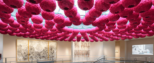 Installation view of “Clapping with Stones: Art and Acts of Resistance,” presented by the Rubin Museum of Art, August 16, 2019 –January 6, 2020. Photo: Filip Wolak, Courtesy of the Rubin Museum of Art.