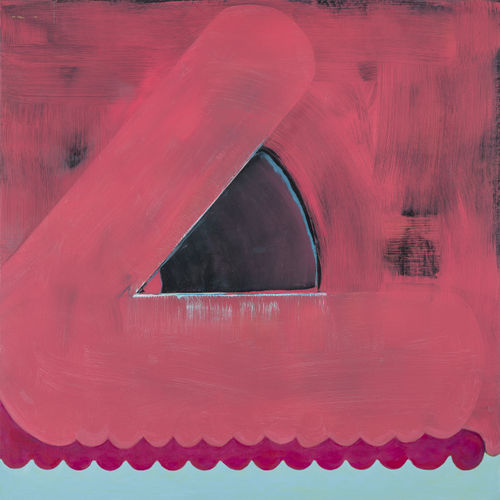 24 by 24 oil on canvas with red background