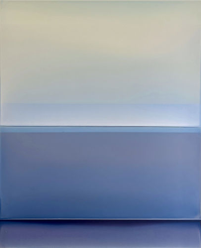 Blue abstract painting by Susan English.