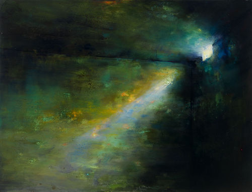 Prawle Point NE-SW, 2010 Egg tempera on gesso board 45.7 x 61.9 cm